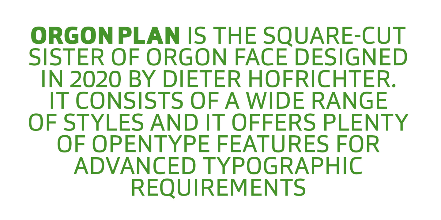 Ejemplo de fuente Orgon Plan Medium